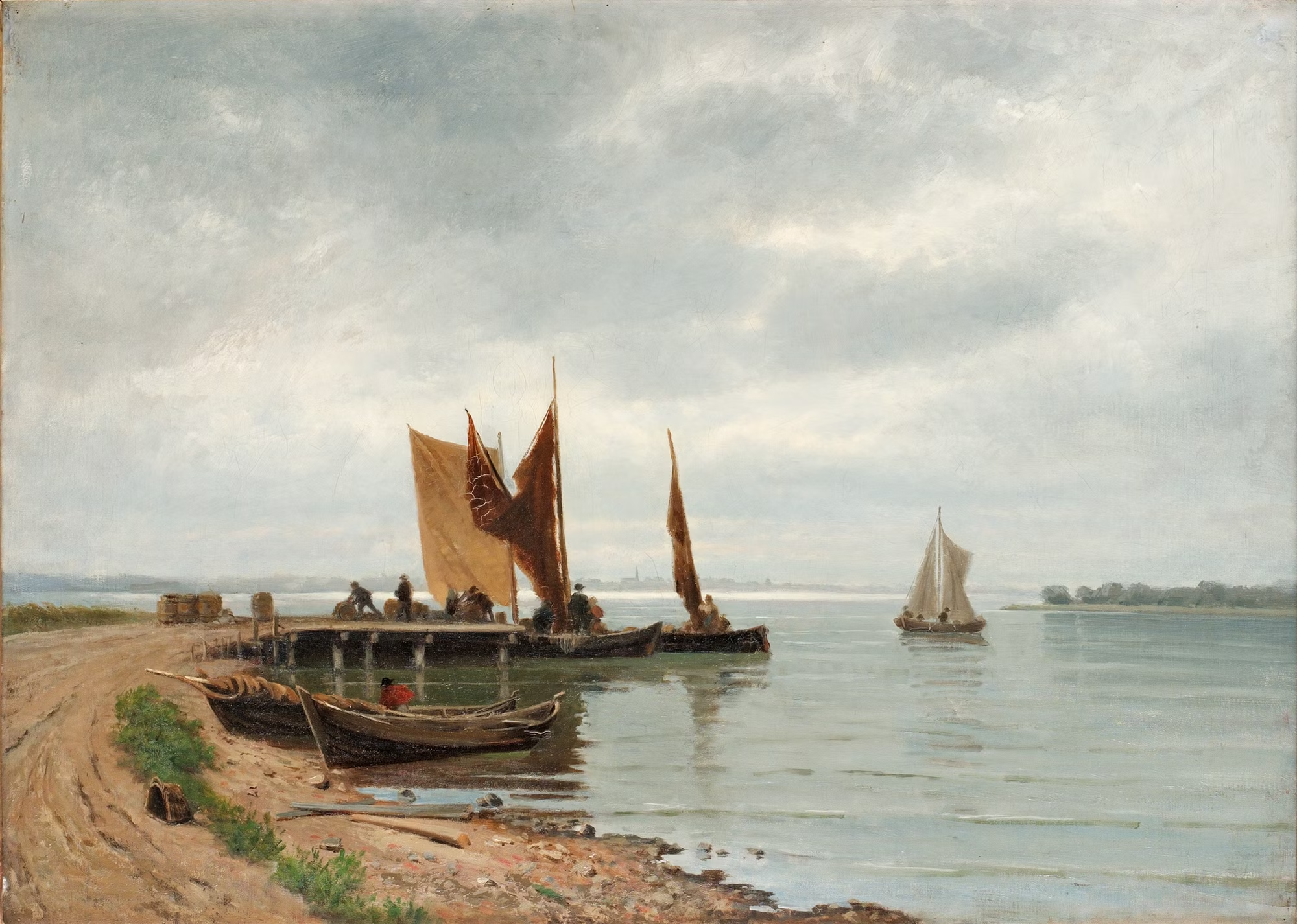 1830-Carl Gabriel Adelsköld - Costa con barche da pesca
